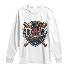 Baseball Dad Est 2026 Long Sleeve Shirt New Dad Father's Day Gift TS12 White Print Your Wear