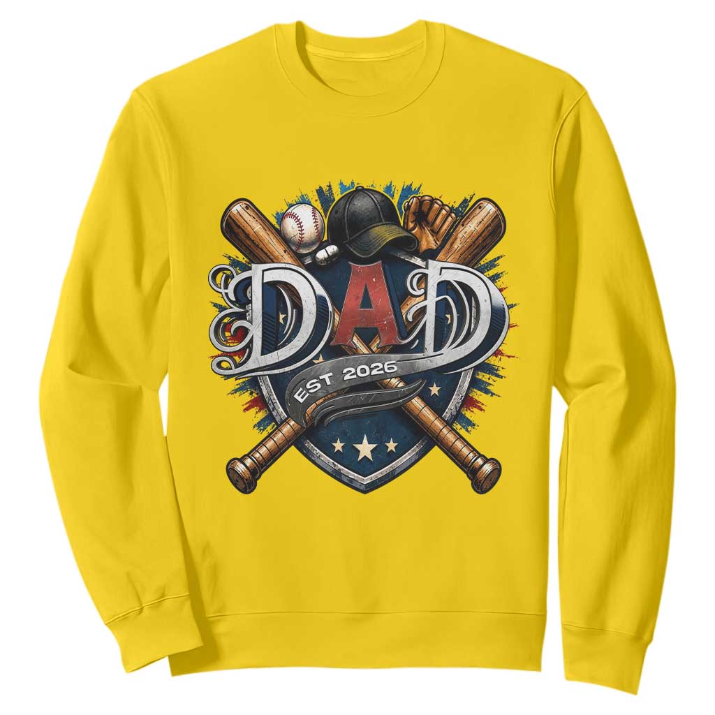 Baseball Dad Est 2026 Sweatshirt New Dad Father's Day Gift TS12 Daisy Print Your Wear