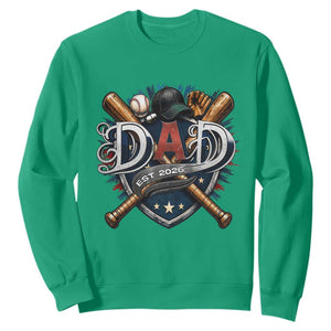 Baseball Dad Est 2026 Sweatshirt New Dad Father's Day Gift TS12 Irish Green Print Your Wear