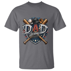 Baseball Dad Est 2026 T Shirt New Dad Father's Day Gift TS12 Charcoal Print Your Wear