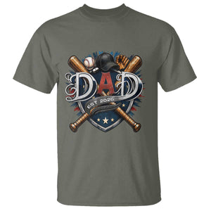 Baseball Dad Est 2026 T Shirt New Dad Father's Day Gift TS12 Military Green Print Your Wear