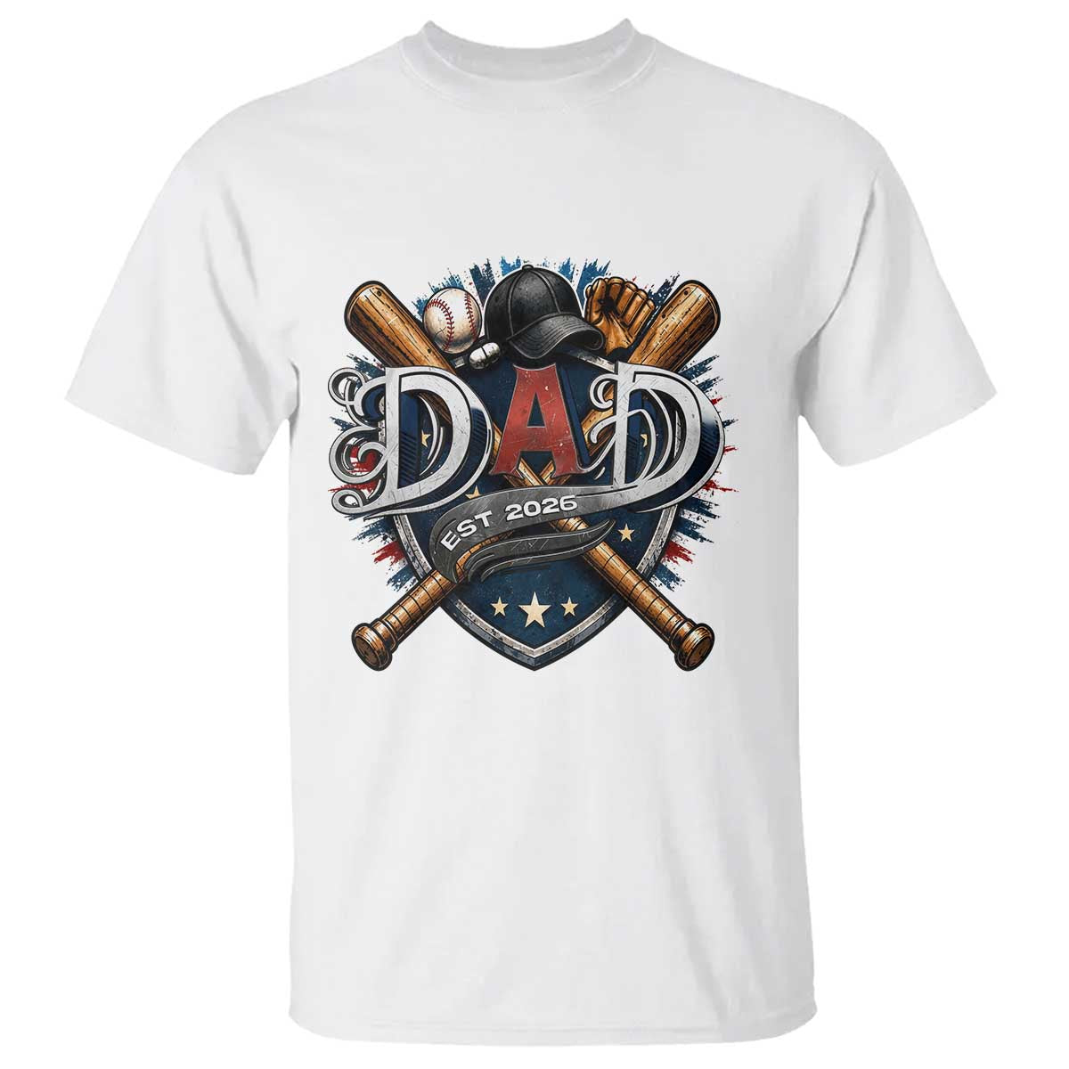 Baseball Dad Est 2026 T Shirt New Dad Father's Day Gift TS12 White Print Your Wear