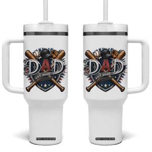 Baseball Dad Est 2026 Tumbler With Handle New Dad Father's Day Gift TS12 One Size: 40 oz White Print Your Wear