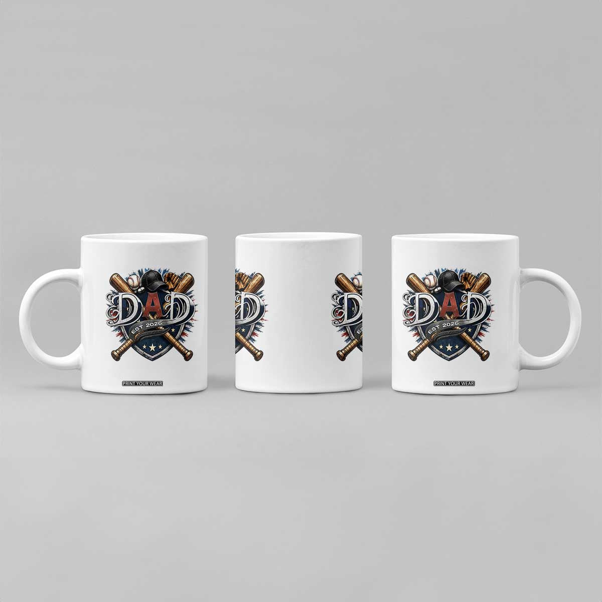 Baseball Dad Est 2026 Coffee Mug New Dad Father's Day Gift TS12 Print Your Wear