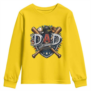 Baseball Dad Est 2026 Youth Sweatshirt New Dad Father's Day Gift TS12 Daisy Print Your Wear