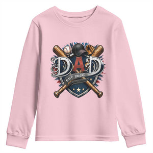 Baseball Dad Est 2026 Youth Sweatshirt New Dad Father's Day Gift TS12 Light Pink Print Your Wear