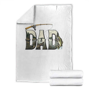Fishing Dad Throw Blanket Funny Angler Fathers Day Gift TS12 White Print Your Wear
