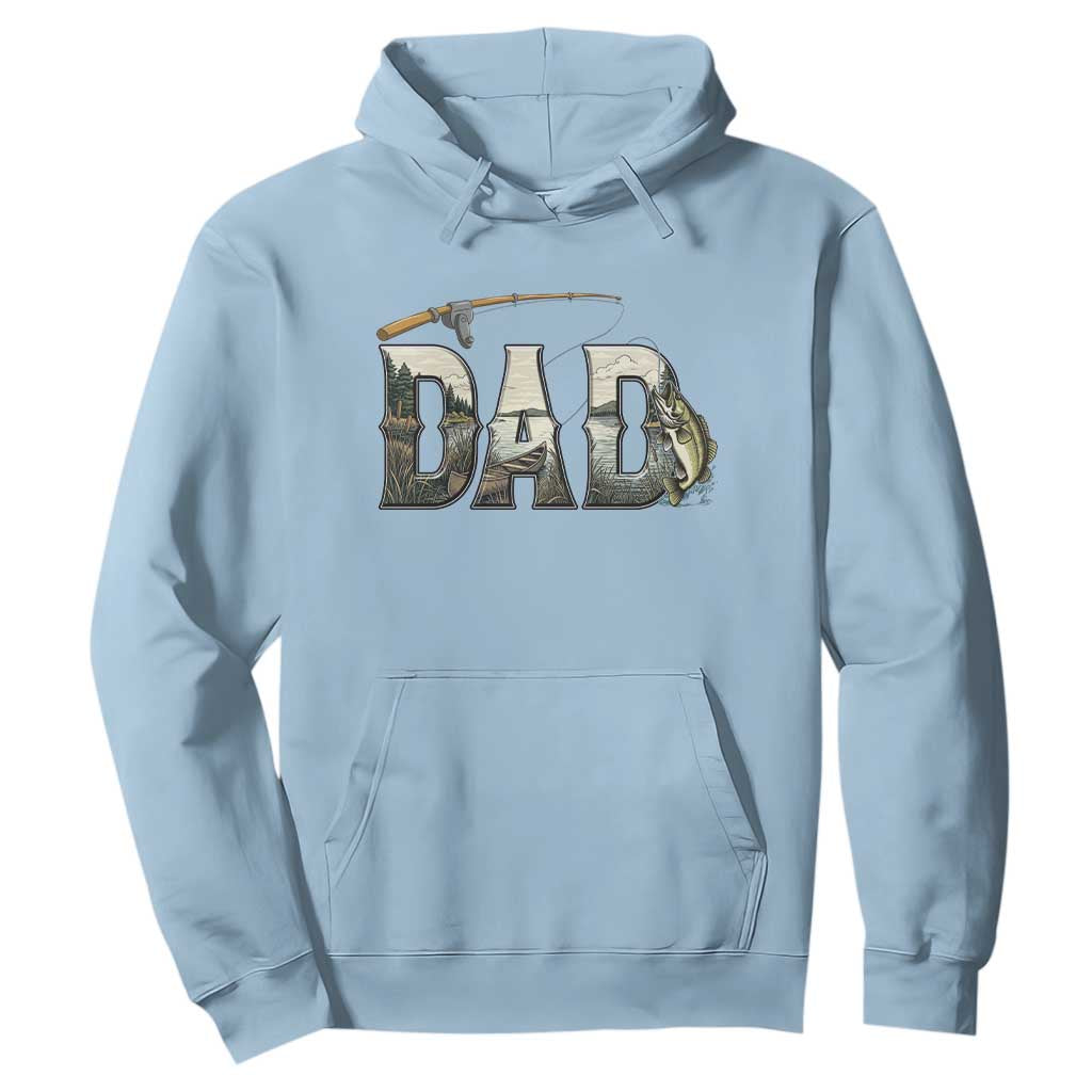 Fishing Dad Hoodie Funny Angler Fathers Day Gift TS12 Light Blue Print Your Wear