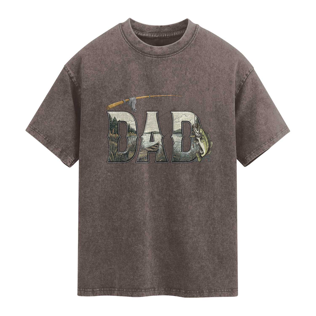 Fishing Dad Washed Cotton T-Shirt Funny Angler Fathers Day Gift