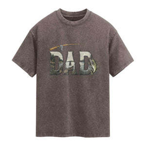Fishing Dad Washed Cotton T-Shirt Funny Angler Fathers Day Gift