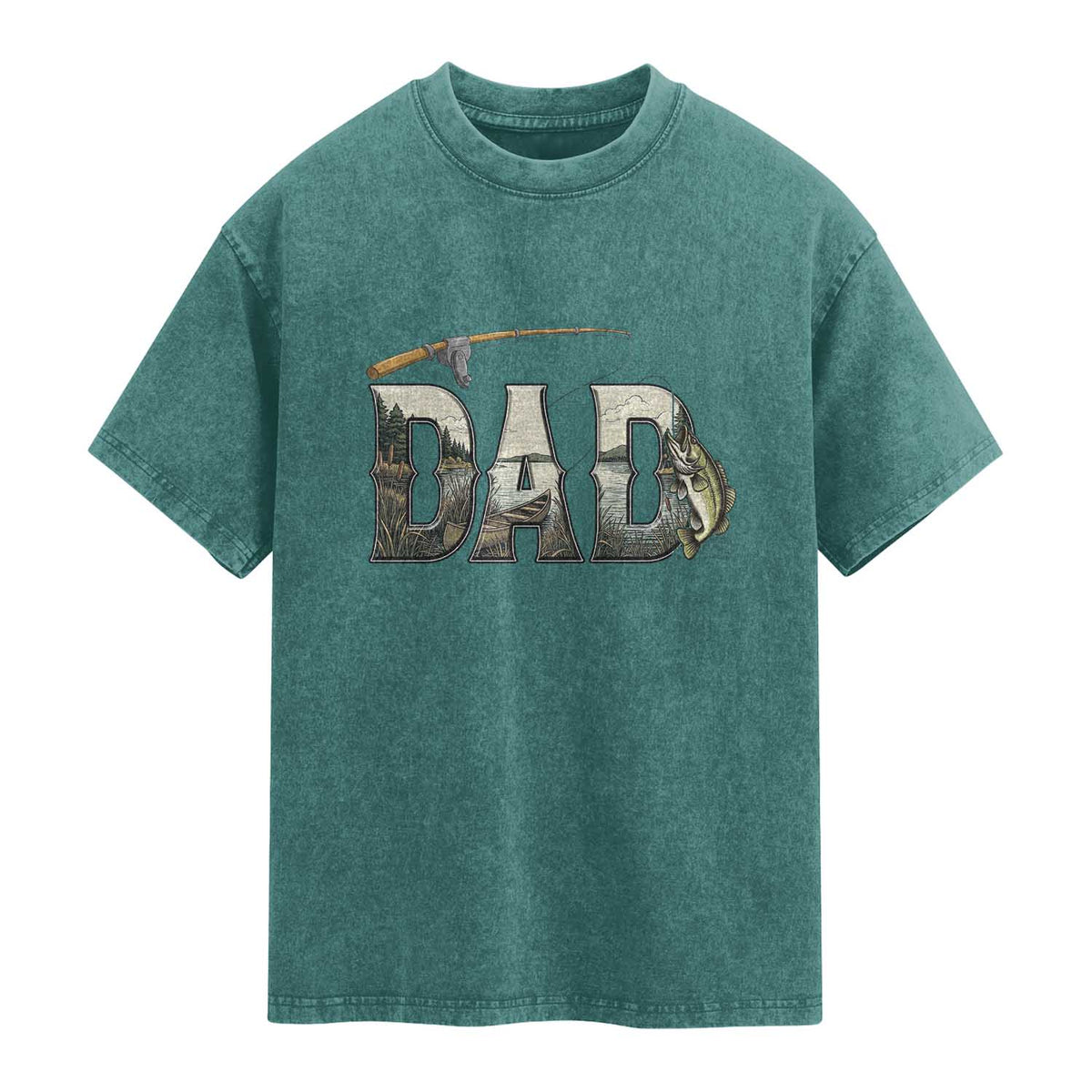 Fishing Dad Washed Cotton T-Shirt Funny Angler Fathers Day Gift
