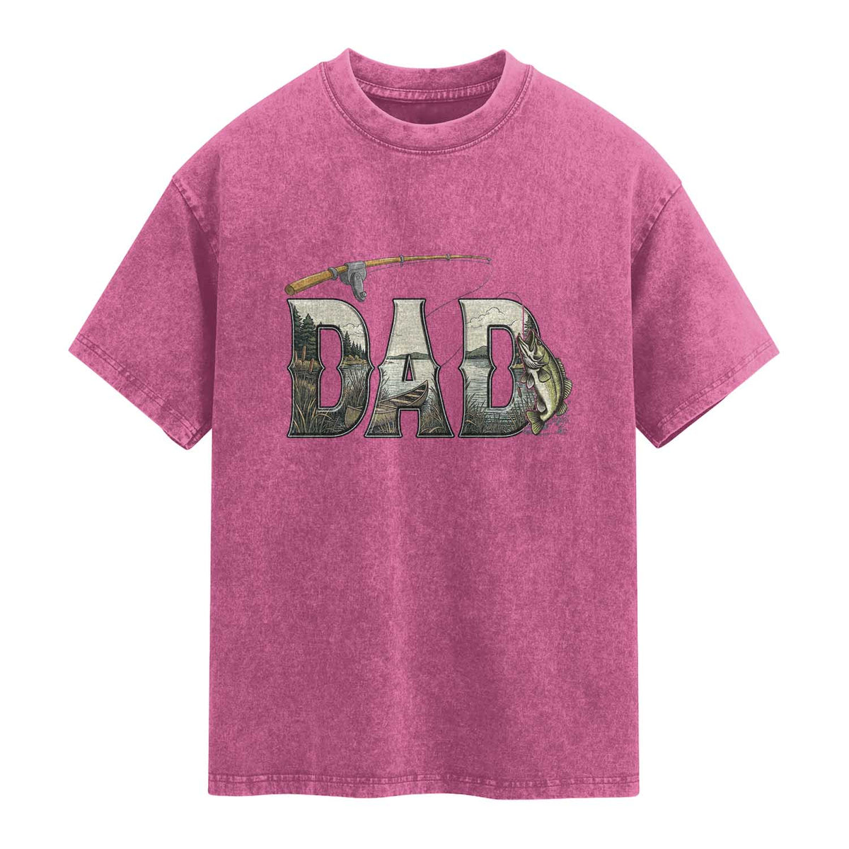Fishing Dad Washed Cotton T-Shirt Funny Angler Fathers Day Gift