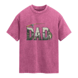 Fishing Dad Washed Cotton T-Shirt Funny Angler Fathers Day Gift