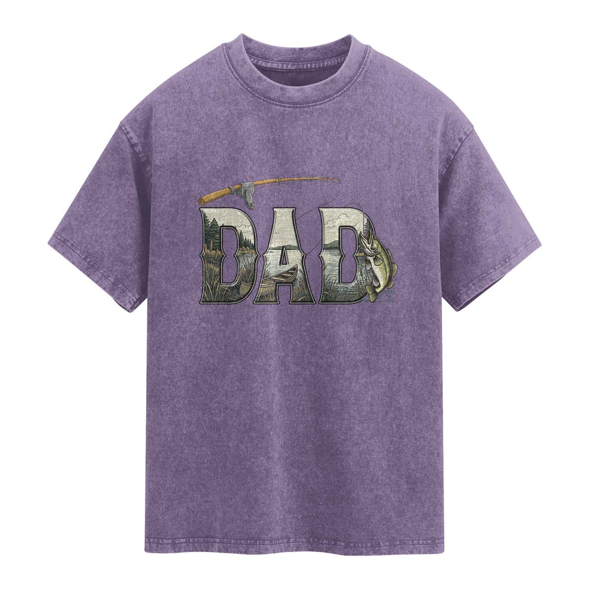 Fishing Dad Washed Cotton T-Shirt Funny Angler Fathers Day Gift