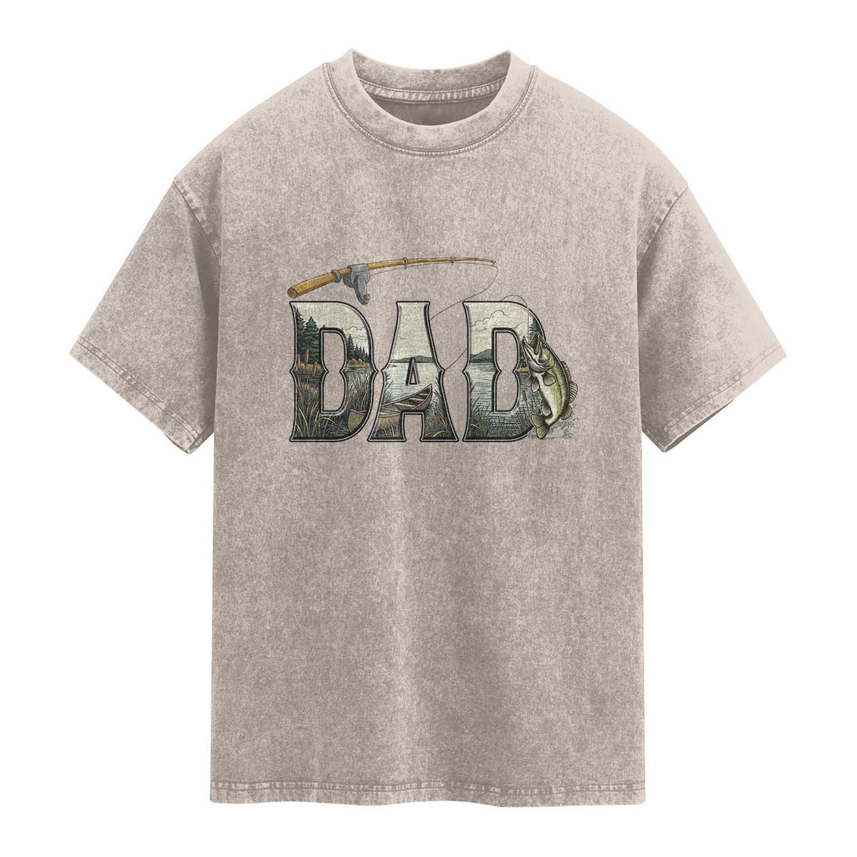 Fishing Dad Washed Cotton T-Shirt Funny Angler Fathers Day Gift