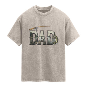 Fishing Dad Washed Cotton T-Shirt Funny Angler Fathers Day Gift