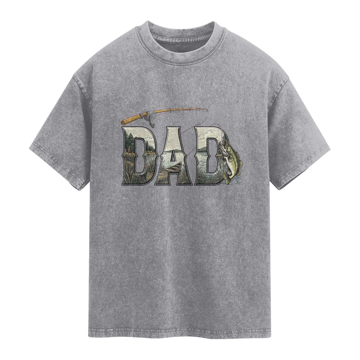 Fishing Dad Washed Cotton T-Shirt Funny Angler Fathers Day Gift