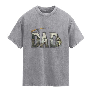 Fishing Dad Washed Cotton T-Shirt Funny Angler Fathers Day Gift