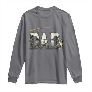 Fishing Dad Long Sleeve Shirt Funny Angler Fathers Day Gift TS12 Charcoal Print Your Wear