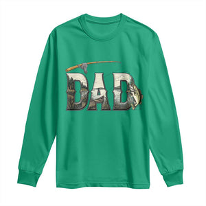 Fishing Dad Long Sleeve Shirt Funny Angler Fathers Day Gift TS12 Irish Green Print Your Wear