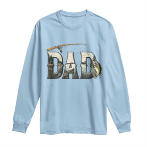 Fishing Dad Long Sleeve Shirt Funny Angler Fathers Day Gift TS12 Light Blue Print Your Wear