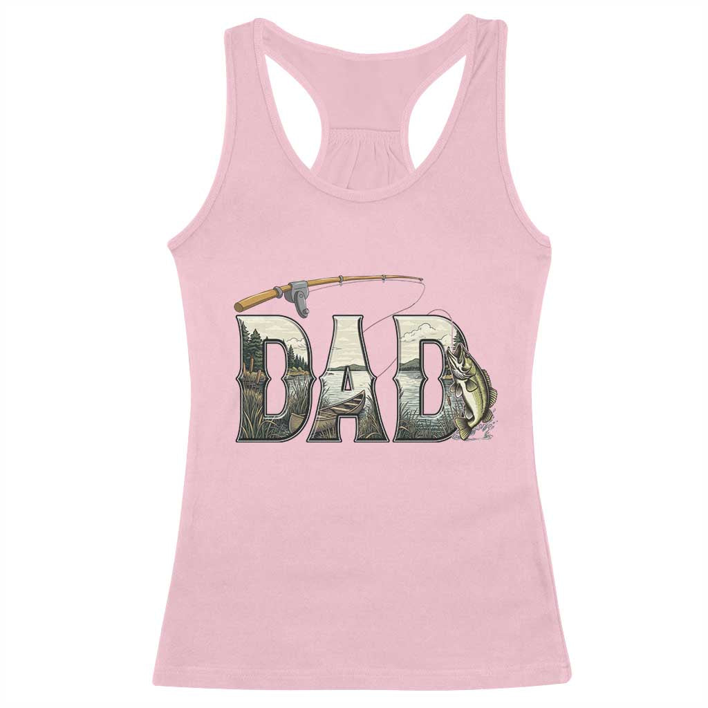Fishing Dad Racerback Tank Top Funny Angler Fathers Day Gift TS12 Light Pink Print Your Wear