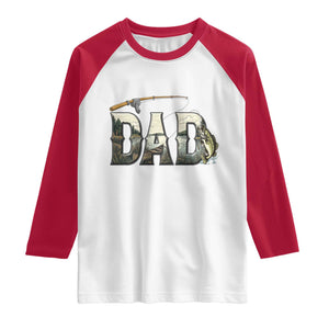 Fishing Dad Raglan Shirt Funny Angler Fathers Day Gift TS12 White Red Print Your Wear