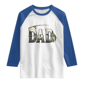 Fishing Dad Raglan Shirt Funny Angler Fathers Day Gift TS12 White Royal Print Your Wear