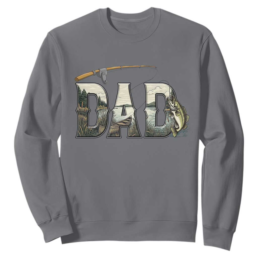 Fishing Dad Sweatshirt Funny Angler Fathers Day Gift TS12 Charcoal Print Your Wear