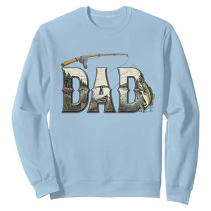 Fishing Dad Sweatshirt Funny Angler Fathers Day Gift TS12 Light Blue Print Your Wear