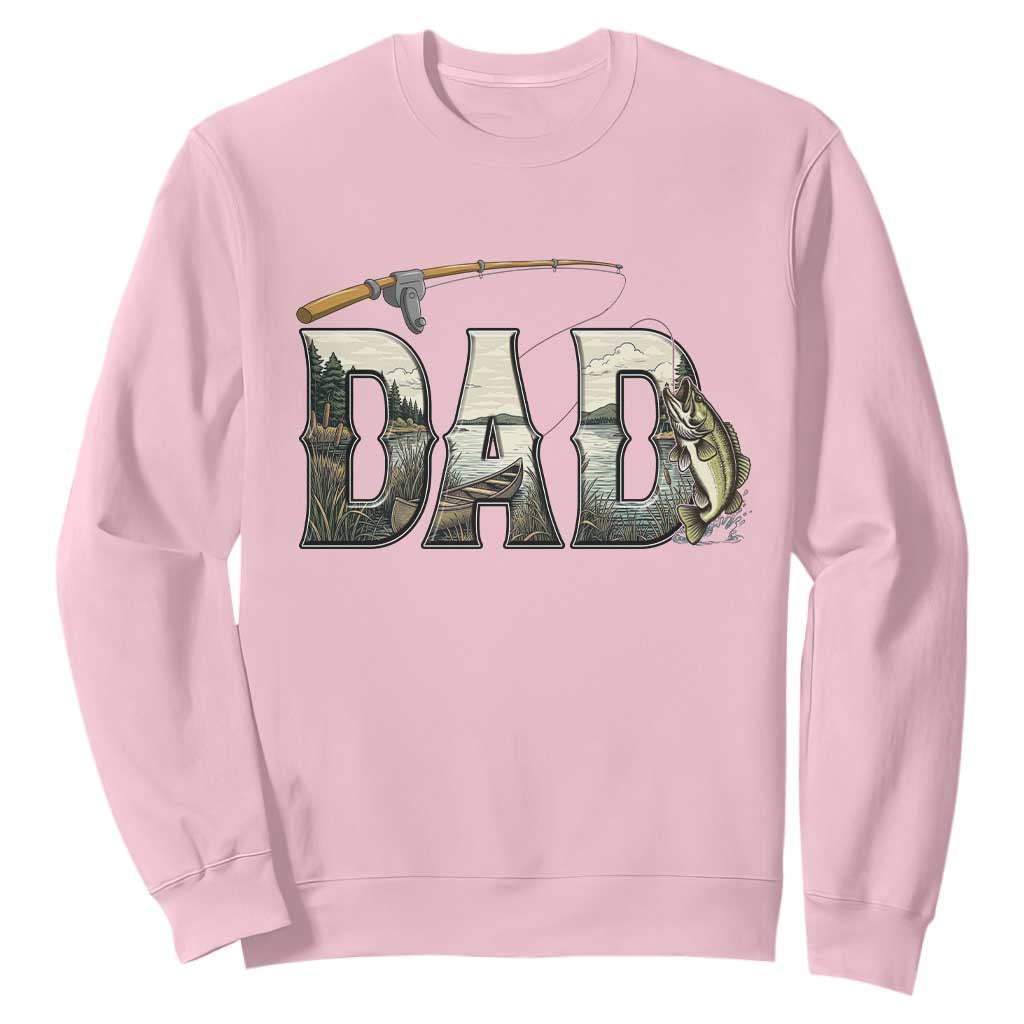Fishing Dad Sweatshirt Funny Angler Fathers Day Gift TS12 Light Pink Print Your Wear