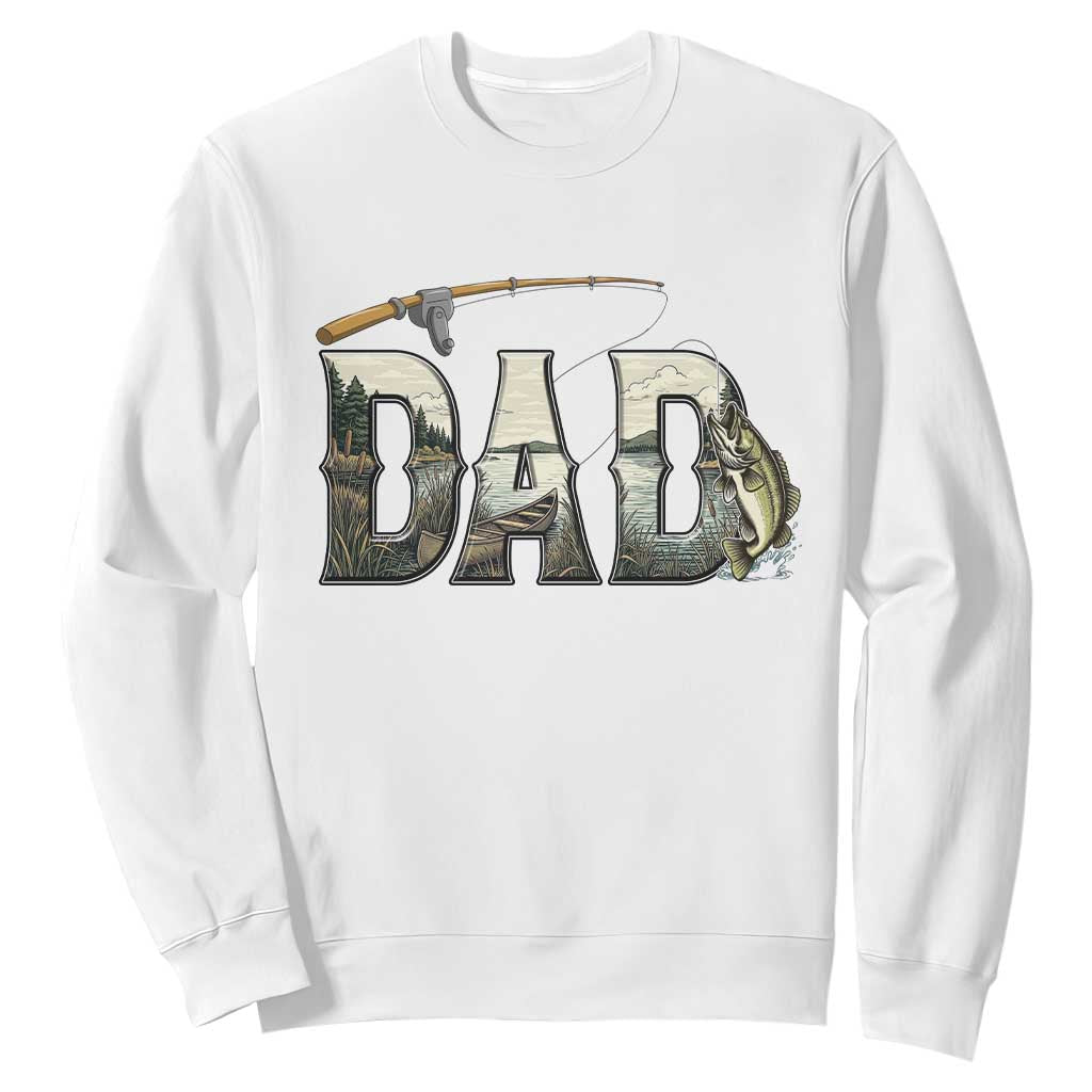Fishing Dad Sweatshirt Funny Angler Fathers Day Gift TS12 White Print Your Wear
