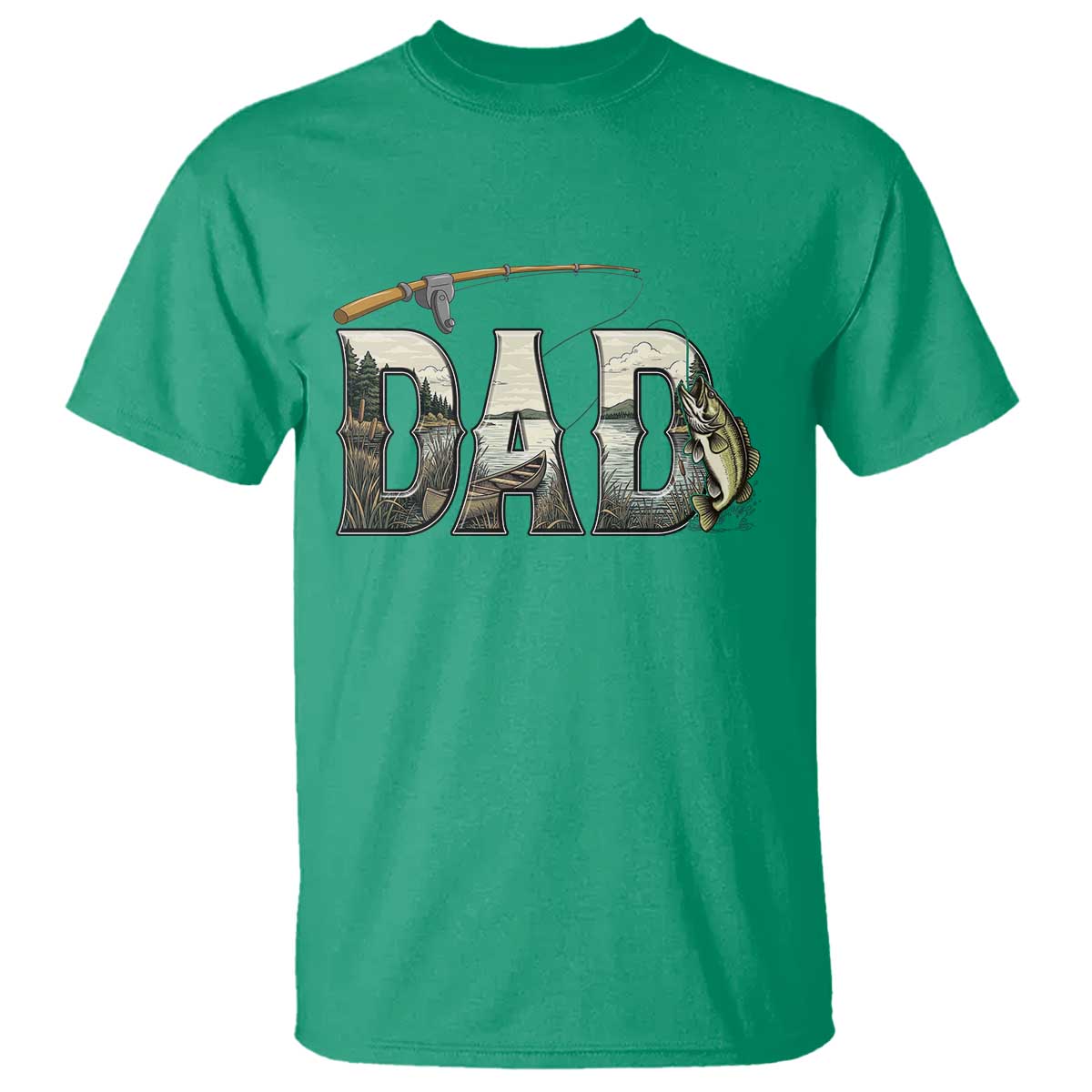 Fishing Dad T Shirt Funny Angler Fathers Day Gift TS12 Irish Green Print Your Wear