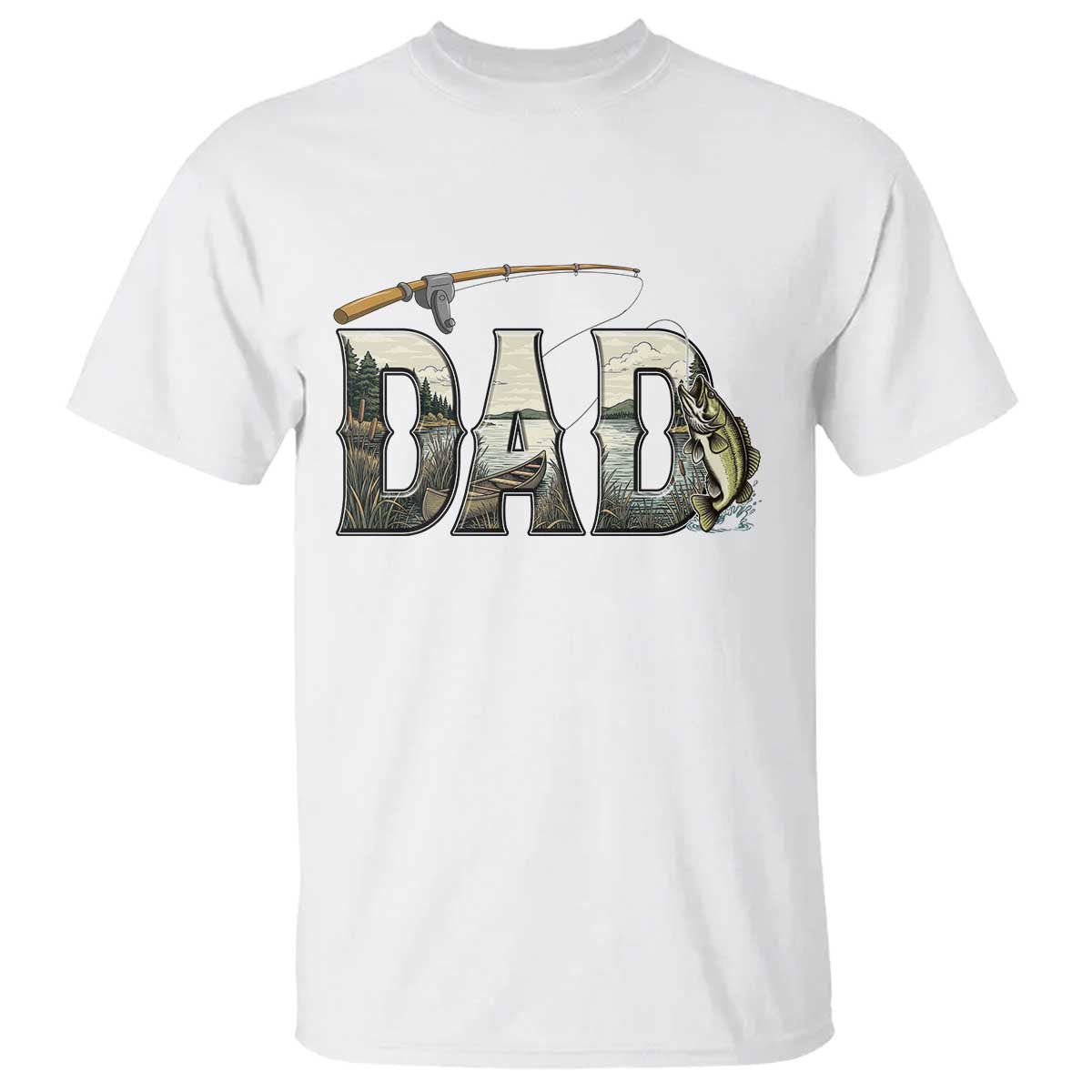 Fishing Dad T Shirt Funny Angler Fathers Day Gift TS12 White Print Your Wear