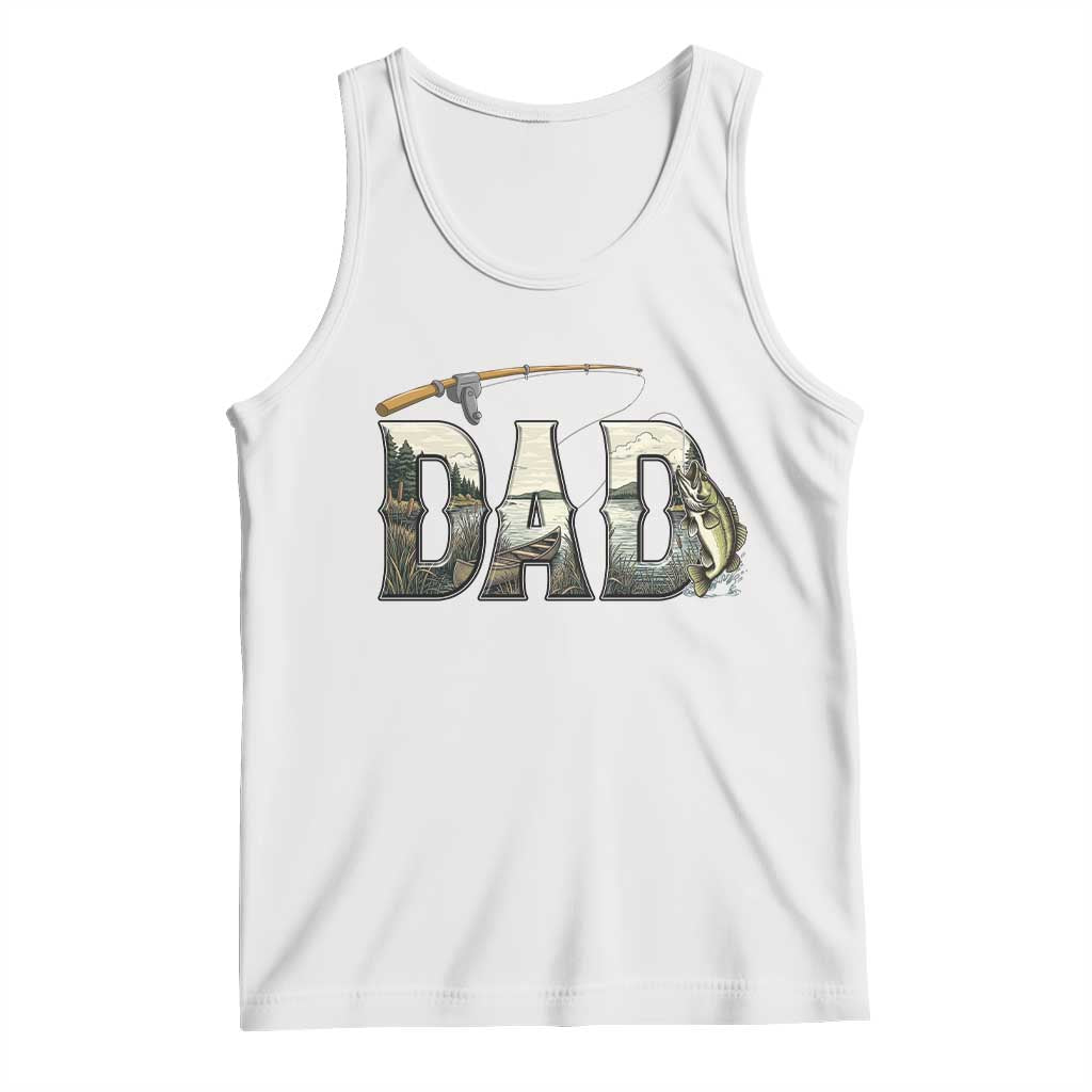 Fishing Dad Tank Top Funny Angler Fathers Day Gift TS12 White Print Your Wear