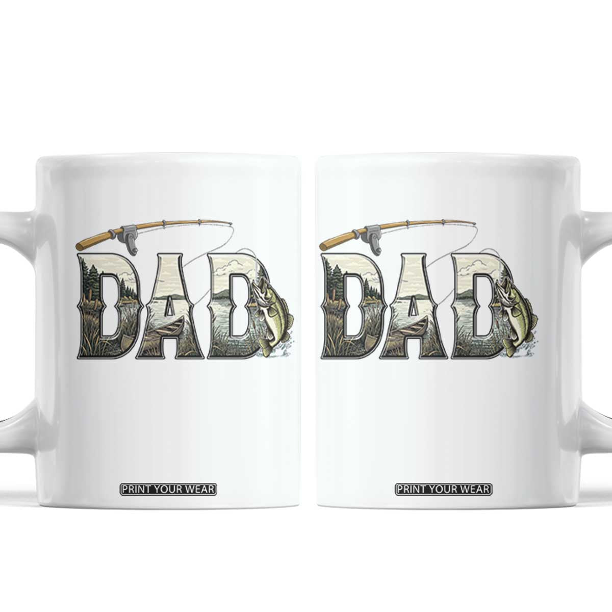 Fishing Dad Coffee Mug Funny Angler Fathers Day Gift TS12 White Print Your Wear