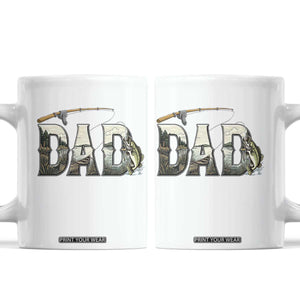 Fishing Dad Coffee Mug Funny Angler Fathers Day Gift TS12 White Print Your Wear