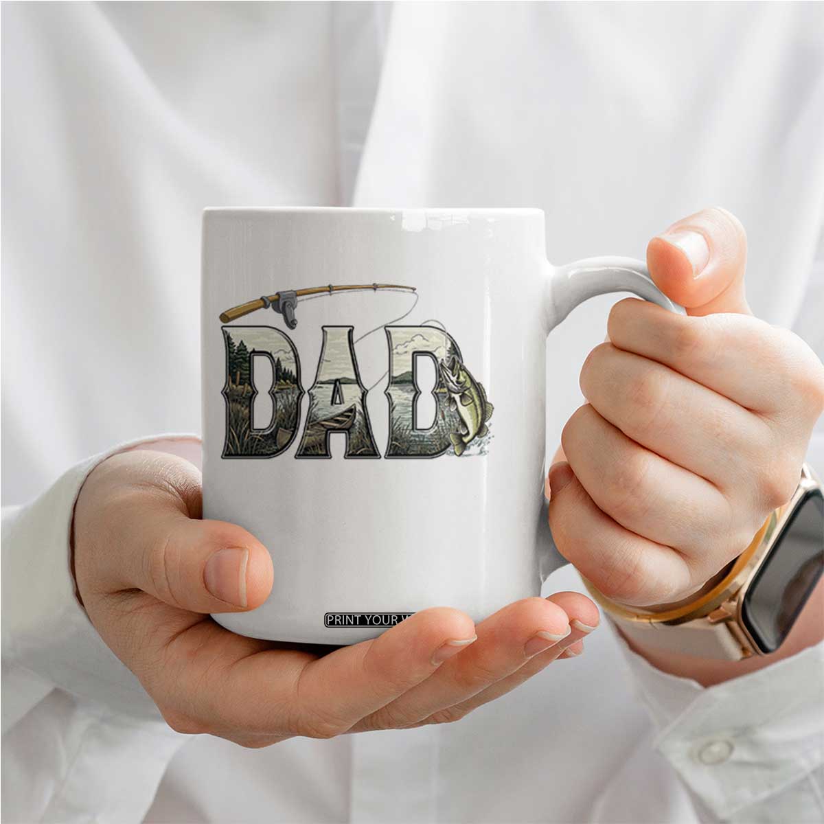 Fishing Dad Coffee Mug Funny Angler Fathers Day Gift TS12 Print Your Wear