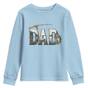 Fishing Dad Youth Sweatshirt Funny Angler Fathers Day Gift TS12 Light Blue Print Your Wear