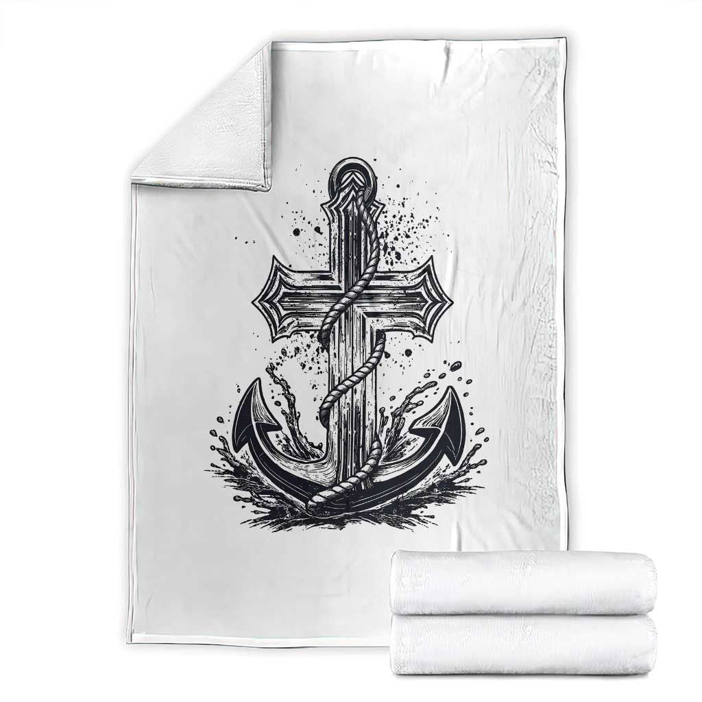 Faith Family Fishing Jesus Cross Anchor Throw Blanket Funny Christian Fisherman TS12 White Print Your Wear