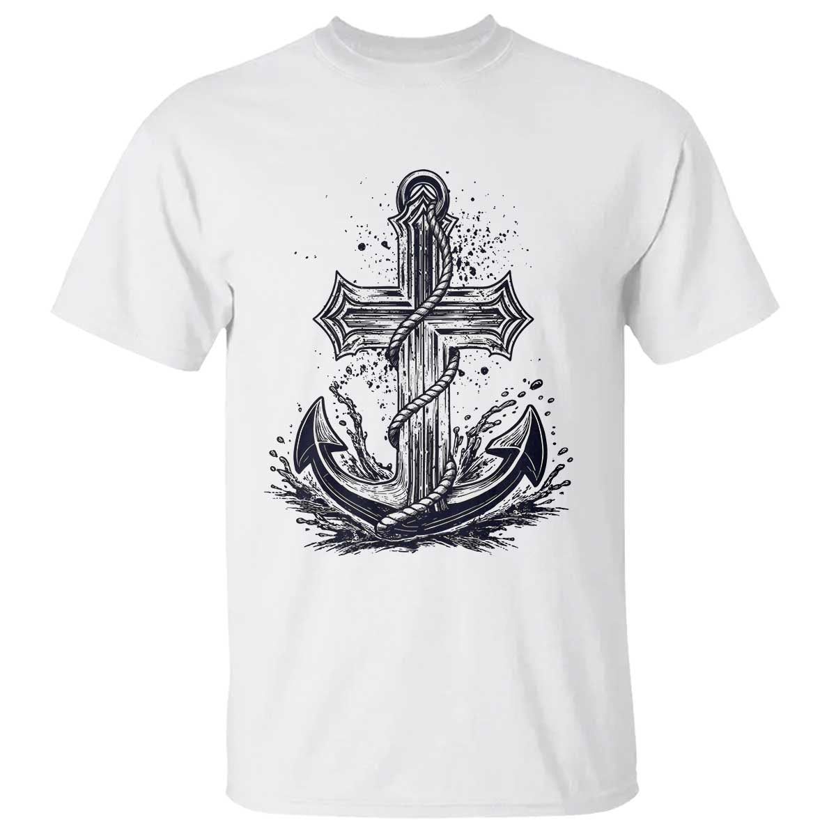 Faith Family Fishing Jesus Cross Anchor T Shirt Funny Christian Fisherman TS12 White Print Your Wear