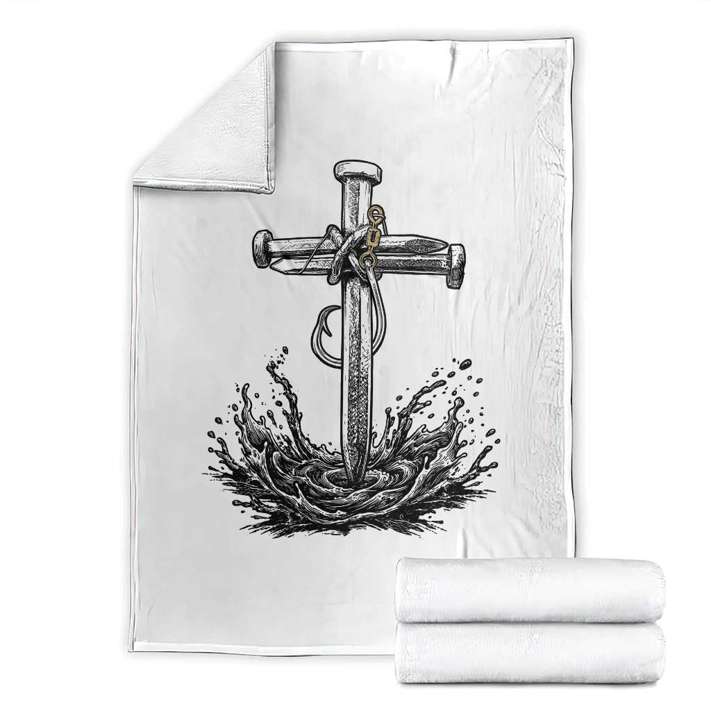 Faith Family Fishing Throw Blanket Christian Jesus Cross Fathers Day Gift TS12 White Print Your Wear
