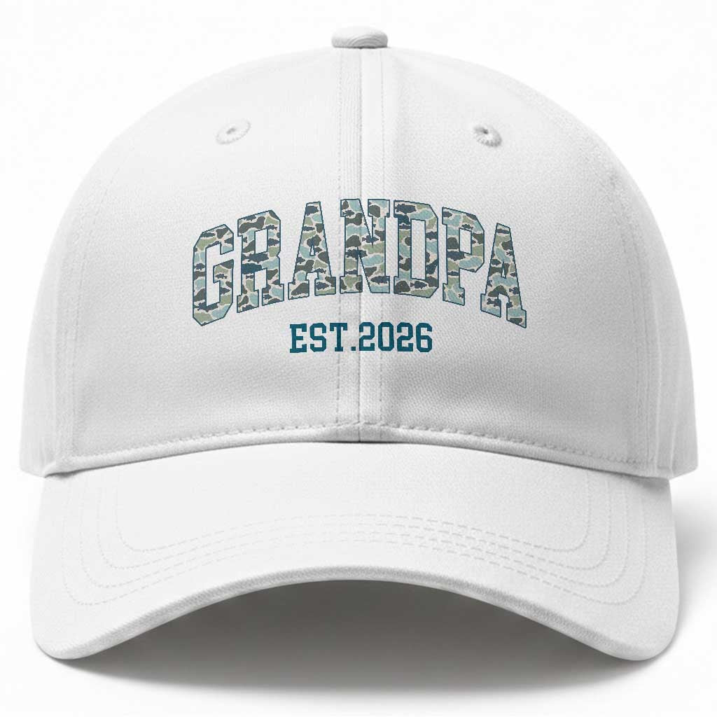 Promoted To Grandpa Est 2026 Baseball Cap Camo Fishing New Grandpa Gift TS12 Print Your Wear