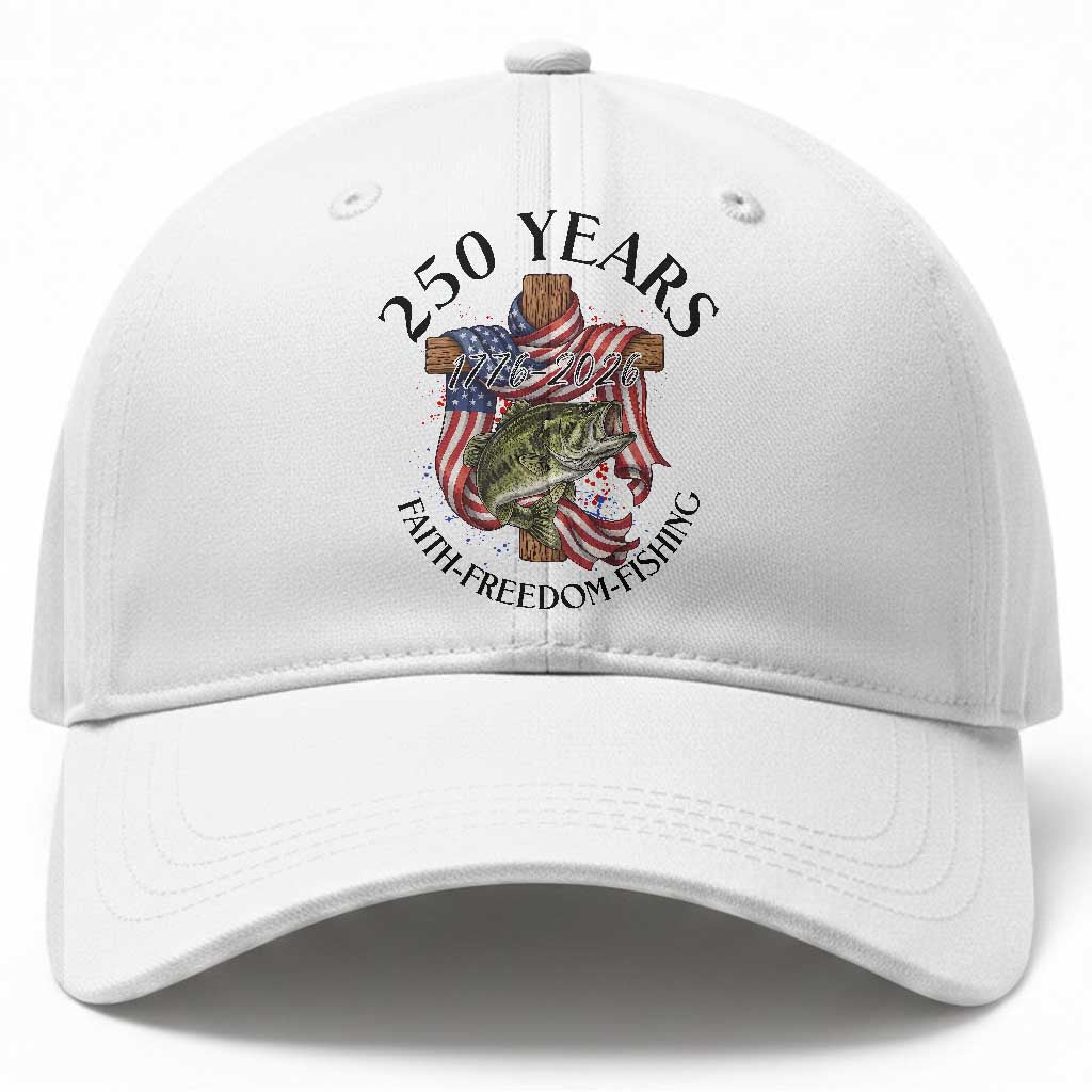 Faith Freedom Fishing Baseball Cap 250 Years Of Christian Fish Hunting TS12 Print Your Wear