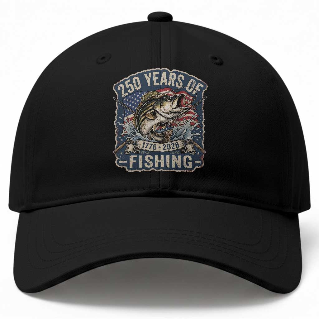 Vintage 250 Years Of Fishing Baseball Cap Patriotic Angler TS12 Print Your Wear