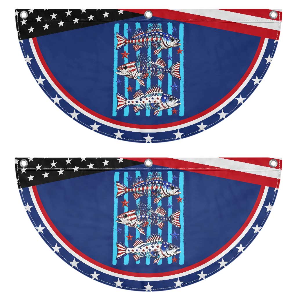 Striped Bass Fishing Skeleton Patriotic Fan Flag USA Flag Angler Gift TS12 2pcs pack Classic Navy Print Your Wear