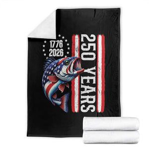 Vintage USA 250th Anniversary Bass Fishing Patriotic Gift Throw Blanket TS12 Black Print Your Wear