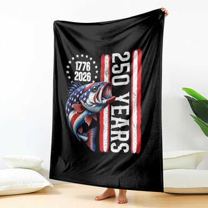 Vintage USA 250th Anniversary Bass Fishing Patriotic Gift Throw Blanket TS12 Print Your Wear