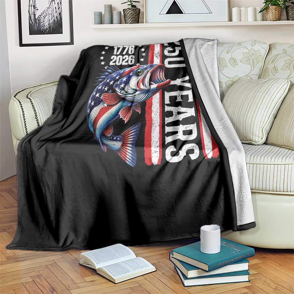 Vintage USA 250th Anniversary Bass Fishing Patriotic Gift Throw Blanket TS12 Print Your Wear