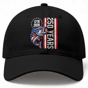 Vintage USA 250th Anniversary Bass Fishing Patriotic Gift Baseball Cap TS12 Print Your Wear
